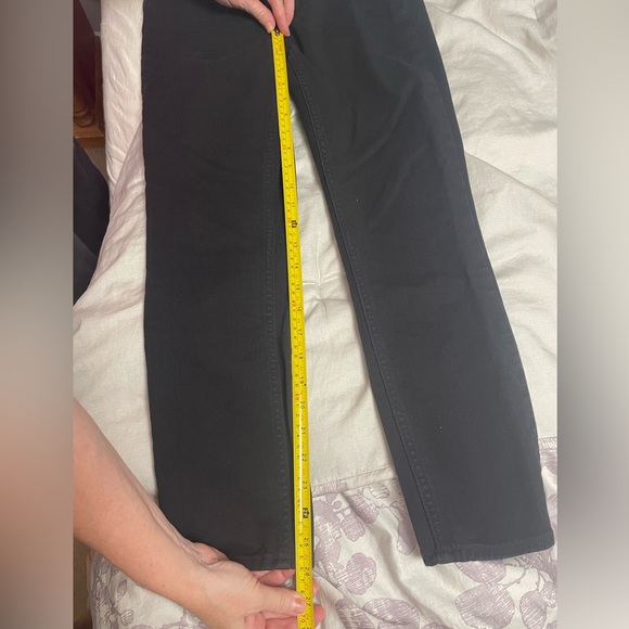 Gap Vintage Slim Mid Rise Black Jeans with Faux Leather Top - Picture 9 of 9